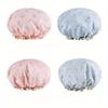 Waterproof Bath Hat Women Shower Cap Elastic Reusable Bath Hat Bathroom Double Layers Hair Cover Women Bathroom Accessories