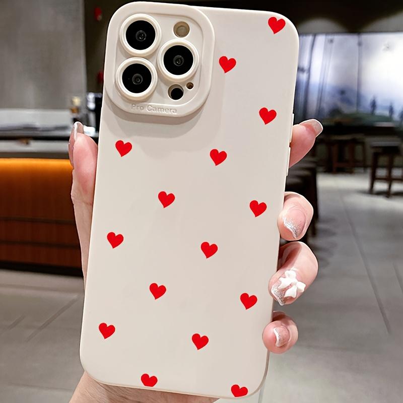 Красный маленький чехол для телефона с сердечками, подходит для iPhone 17 16 15 14 13 12 11 Pro/ Max /Plus, противоударная задняя крышка