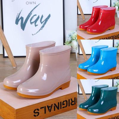 Женские водонепроницаемые нескользящие кухонные рабочие туфли - низкие резиновые сапоги