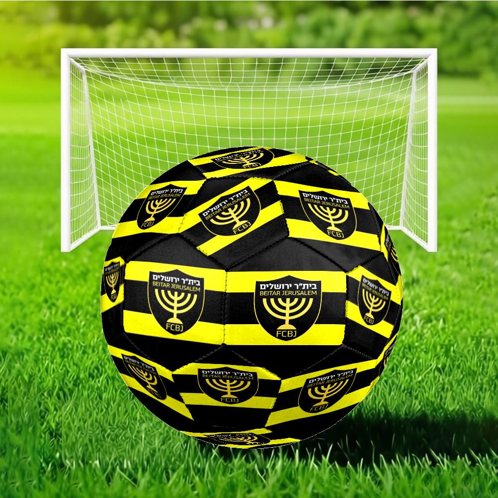 Beitar Football Club Printed Size 5 Soccer Ball - Durable, Machine-stitched, Soft and Comfortable, Suitable for Training and Matches Gift