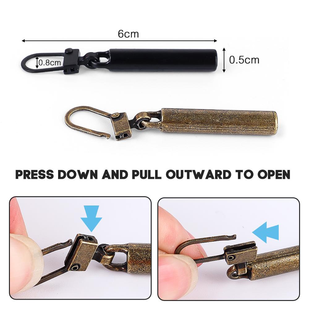 2 шт. съемные металлические съемники молний для ползунов на молнии, DIY швейная одежда, молнии, сменные ремонтные комплекты, аксессуары для сумок