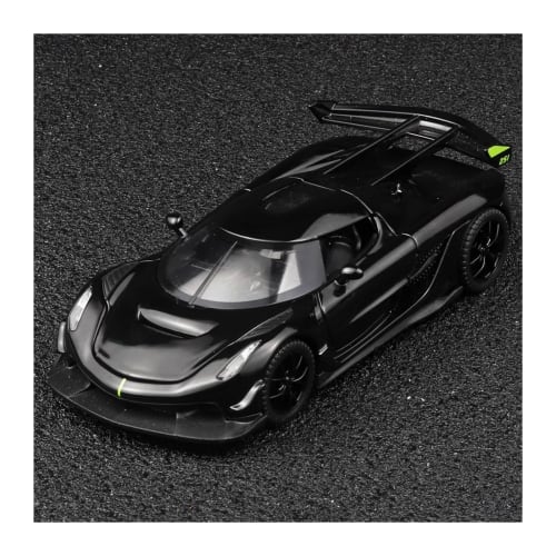 1:32 Koenigsegg Jesko Alloy Diecast Sports Car Model with Sound and Light Pullback, Black