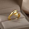 Stainless Steel Rings for Women Men Gold Color Engagement Wedding Party Ring Female Male Finger Jewelry Birthday Gift 2024 Trend