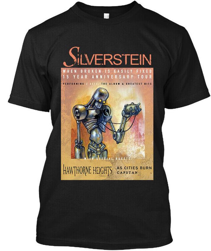 Limited New Silverstein When Broken Is Easily Fixed 15 Year Retro Unisex T-shirt Graphic Tee