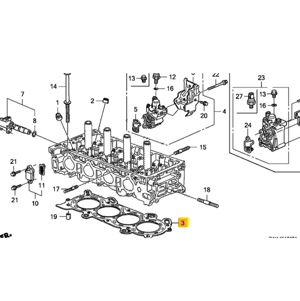 1x Новая прокладка головки блока цилиндров для двигателей Honda Acura TSX K24A2 2004-2008 годов выпуска 12251-RBB-004