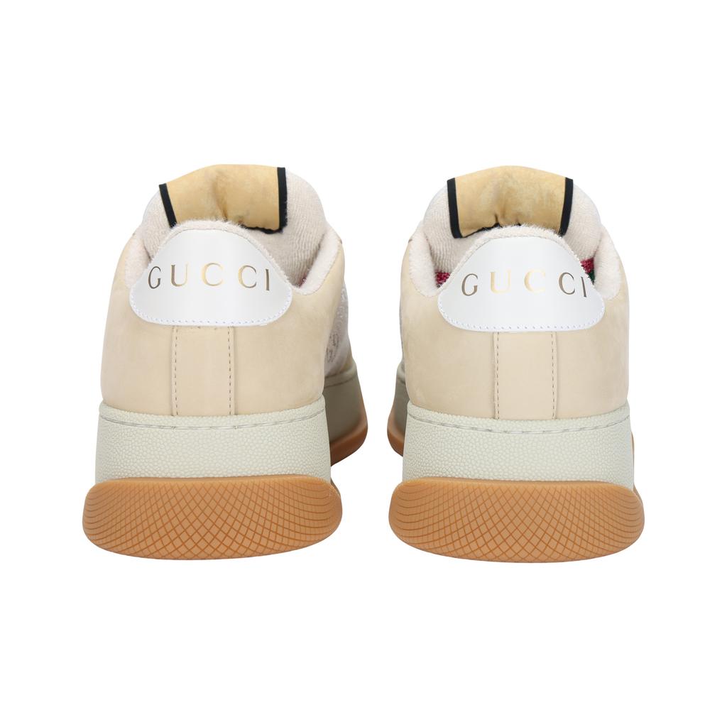 GUCCI Screener Distressed Shoes, Jigglypuff Canvas Stylish Skateboarding Shoes Women's Beige 750633 FAB4S 9058