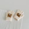 Cute Bear Baby Winter Gloves Solid Color Knitted Full Finger Gloves Kids Boys Girls Outdoor Warm Mittens