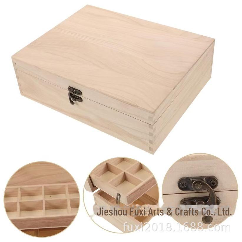 Paulownia Wood Double-Layer Jewelry and Needle Storage Box