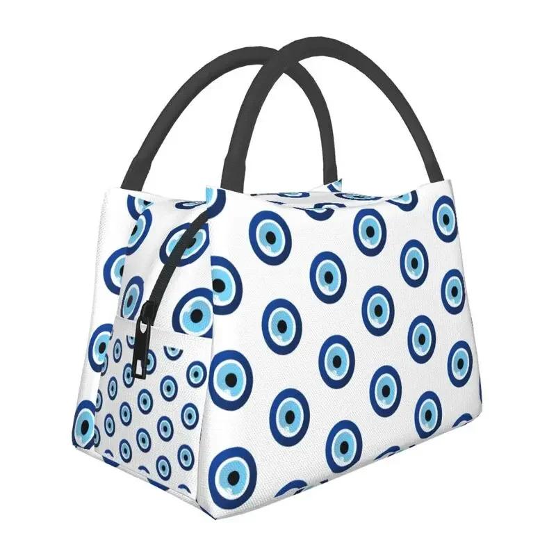 Греческий Назар Злой Глаз Украшение Изолированные Сумки Для Обеда Женщин Талисман На Счастье Амулет Многоразовый Термоохладитель Еда Ланч-Бокс Работа Путешествия