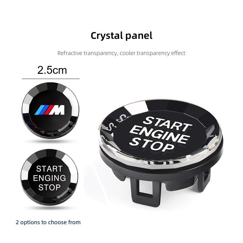 DKHN5 Crystal Car One Click Start Button For BMW M Power 3 Series E90 E92 F30 F35 G20 F10 G30 G28  ABS Engine Start Stop Cover Trim
