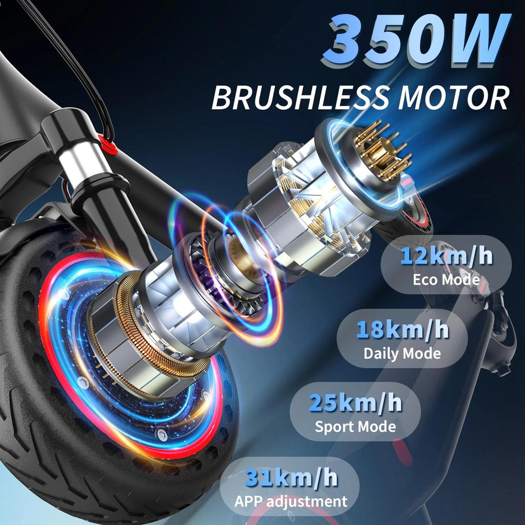 Smart electric scooter, 350W motor, range up to 20km, maximum load capacity 120kg