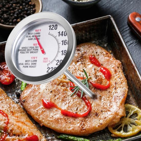 Термометр для мяса из нержавеющей стали с циферблатом 2,5 дюйма, термометр для мяса с мгновенным считыванием, термостойкий зонд для выпечки, конфет, масла, стейка, индейки