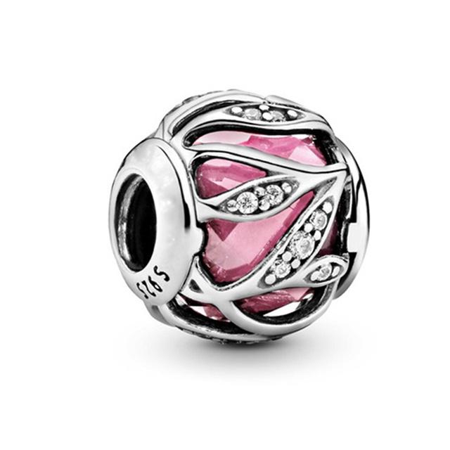 Розовые подвески, бусины из муранского стекла, платовые подвески Ley 925, подходят для браслета, ожерелья, подвеска, серебряный кулон 925, ювелирные изделия