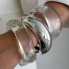 Ingemark 3 Styles Hip Hop Transparent Resin Bracelets for Women Fashion Statement Punk Stacking Arm Bangles Grunge Jewelry Gift