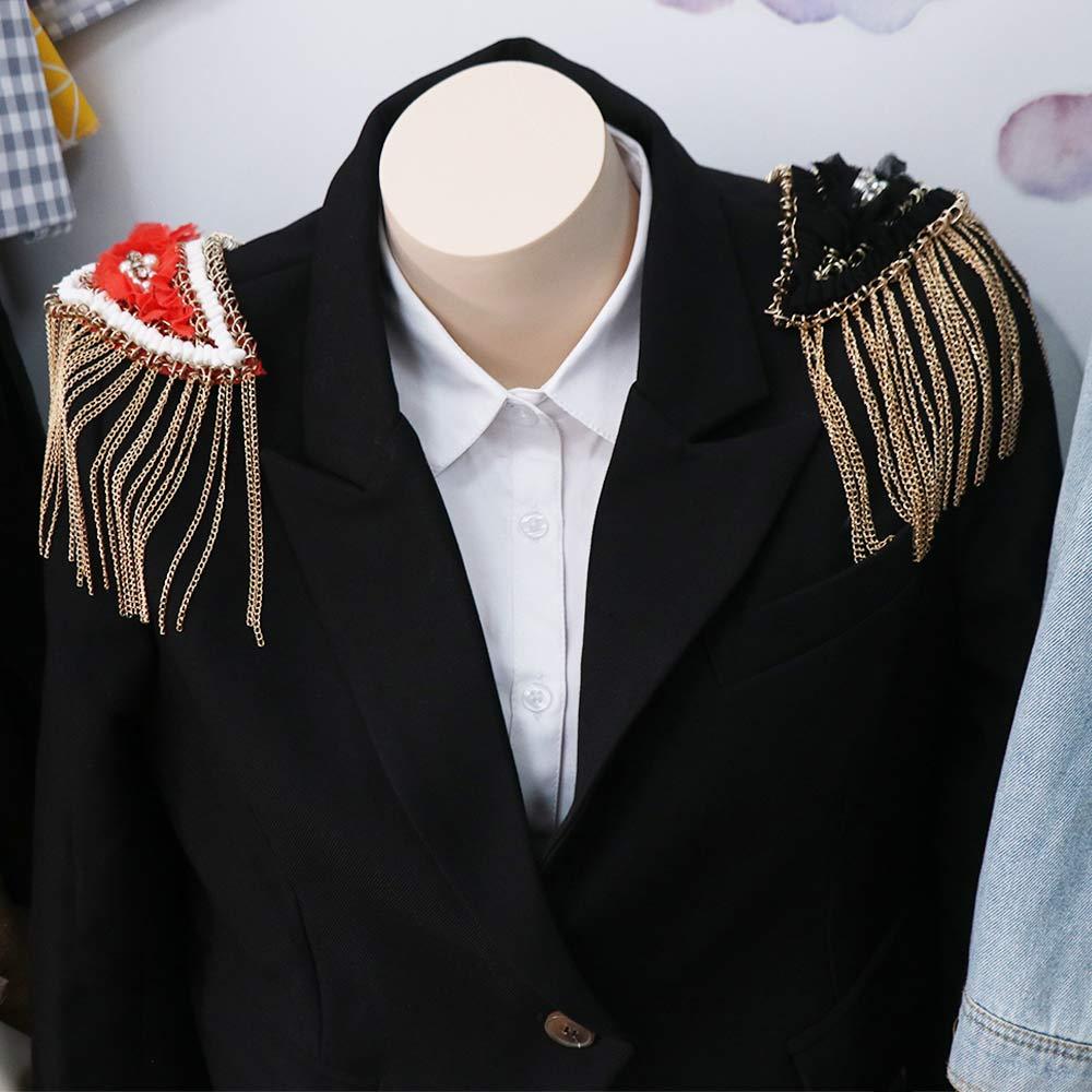 Pin Tassel Chain Shoulder Board Badge Shoulder Brooches Western-style clothes