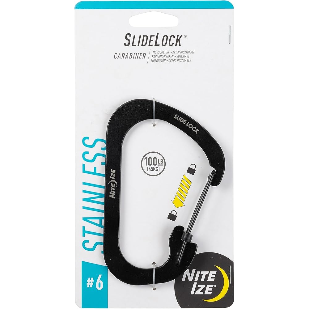 Карабин Nite Ize SlideLock №6 Черный 6,5 см Прочный зажимной инструмент