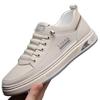 Spring 2025 Men's Breathable White Sports Sneakers - Trendy, Thick-Soled, Casual All-Match Design