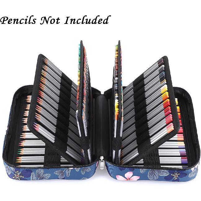 BTSKY Colored Pencil Case 300 Slots Pen Pencil Bag Organizer with Handy Wrap Portable- Multilayer Holder for Crayola Colored Pencils & Gel Pen,