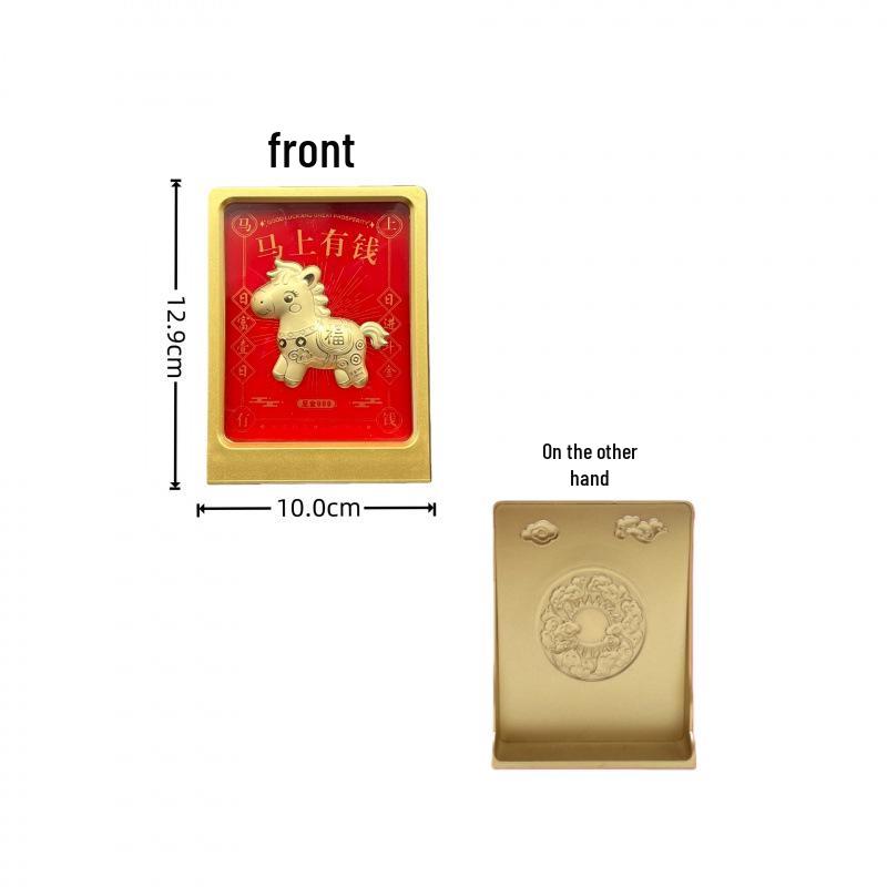 Eight Directions Wealth Gold Foil Ornament: Year of the Horse Business Gift for Immediate Prosperity and Fortune