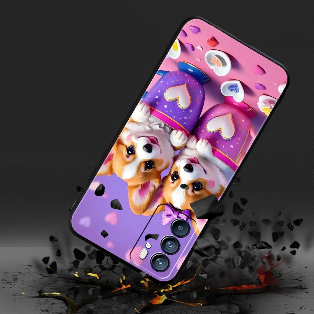Милый Чехол для Телефона с Собакой Корги Для Oppo A17 A31 A54 A57 A78 A79 A98 Find X5 X6 Reno 6 7 8 10 11 12 13 F Pro 5G Мягкий ТПУ Чехол Fundas