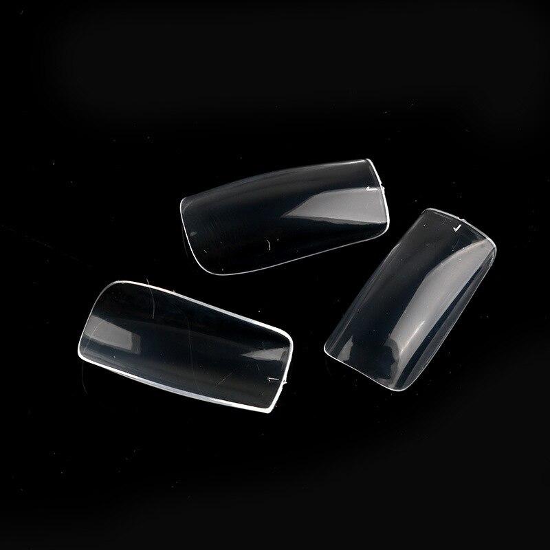 500 шт. акриловые накладные ногти с коробкой, прозрачный белый натуральный полупокрытие, полное покрытие, инструмент для французского маникюра