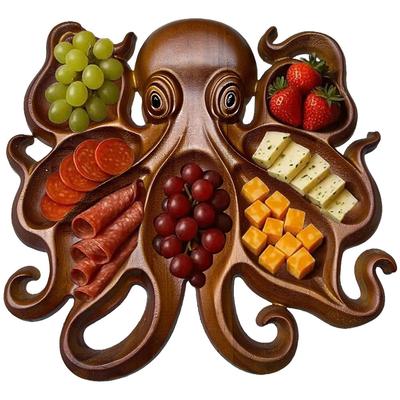 Осьминог Платтер для закусок Новинка Уникальный поднос-доска для подачи сыра, мясных изделий, фруктов Доска для закусок Подарок для любителей морепродуктов