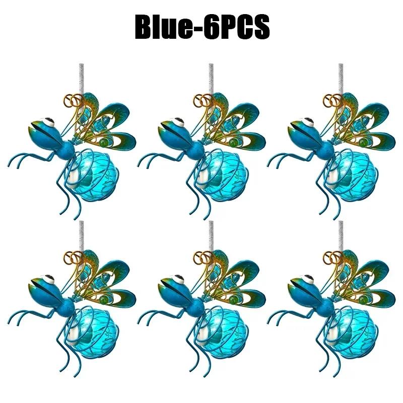 Портативный красочный светодиодный солнечный фонарь в виде пчелы, бабочки, стрекозы, феи для подвешивания на улице, с клипсой, для садовой вечеринки, праздничного ландшафтного декора