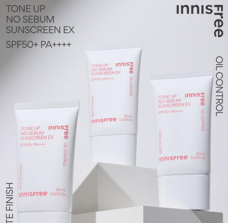 Innisfree Tone Up No Sebum Watering Sunscreen 60ml SPF50+ PA++++
