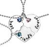 3Pcs/Set Women Best Friends Rhinestone Heart Matching Pendant Necklace Jewelry