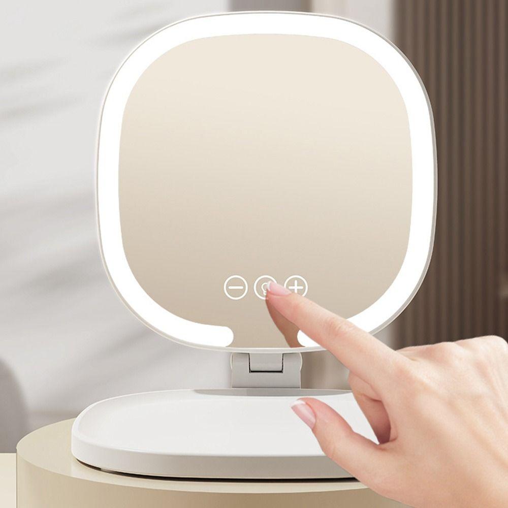 Регулируемое зеркало для туалетного столика с подсветкой, 3 цвета, портативные косметические зеркала для бизнеса