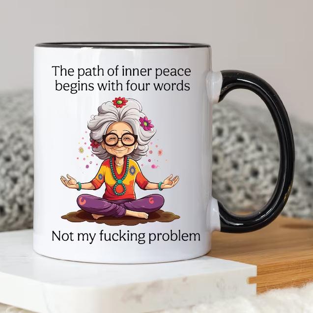 Yoga Inner Peace Fucking Problem Calming Yoga Ceramic Coffee Mug Water Cup