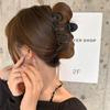 Elegant Korean Style Matte Black Coffee Hair Claw - Large, Versatile Updo Clip