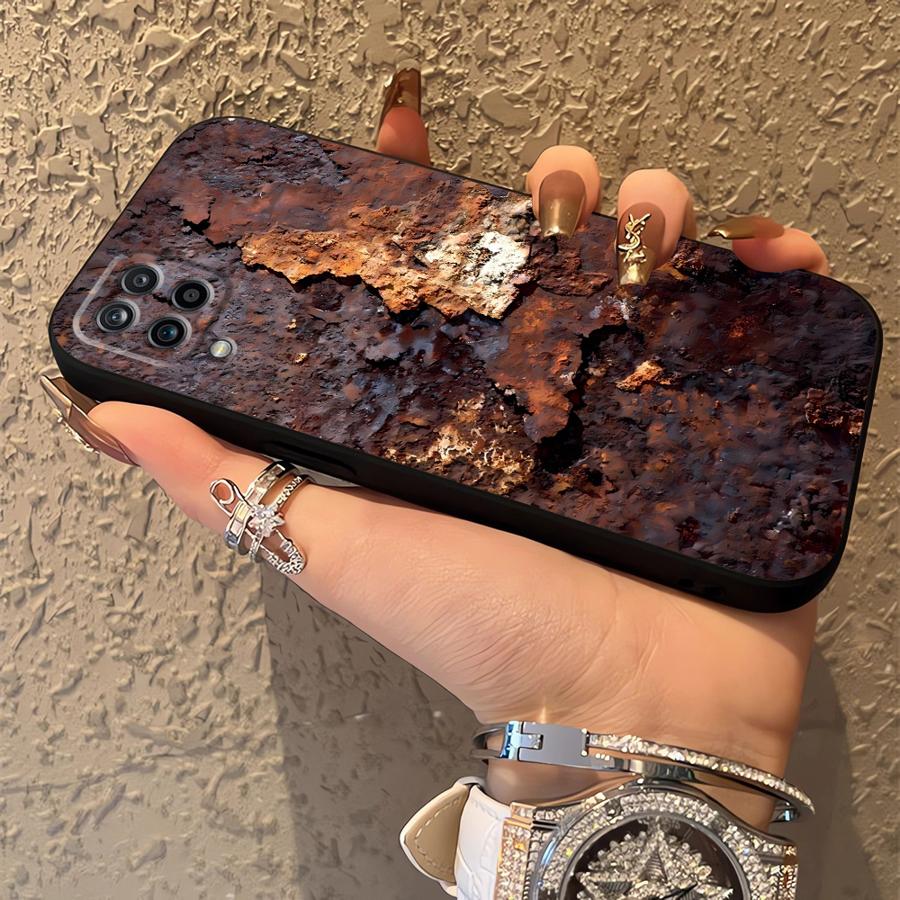 Мягкий чехол-бампер с ретро-дизайном под ржавчину для Samsung Galaxy A12 A13 A54 A71 A16 A21s A51 A52 A14 A15 A72 A73 A24 A31 A22 A23