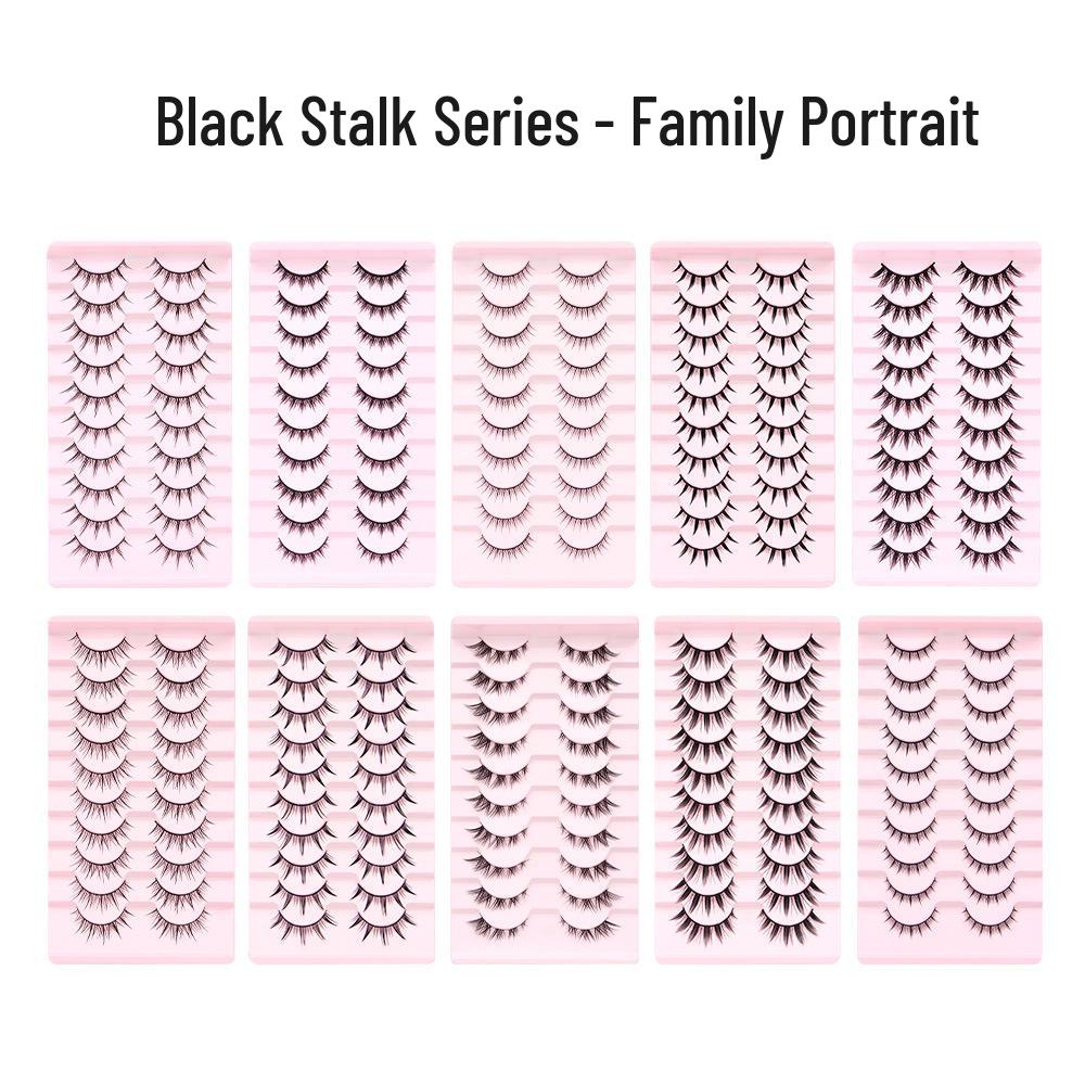 Dense Black False Eyelashes - Natural, Full Strip for Cosplay/Comic, Ideal for Beginners and Cross-Border Styles.