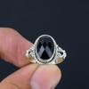 Натуральный черный оникс, драгоценный камень, стерлинговое серебро 925 пробы, граненое кольцо ручной работы, ювелирные изделия для женщин и девочек