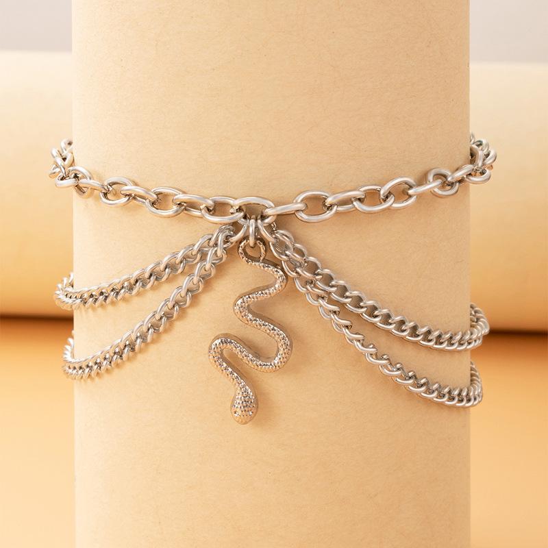 Zoshi Golden Foot Chain 3 Layers Ankles For Women Snake -Shaped Star Heart Cubot Foot Chains Beach Jewelry Summer Leg Chains