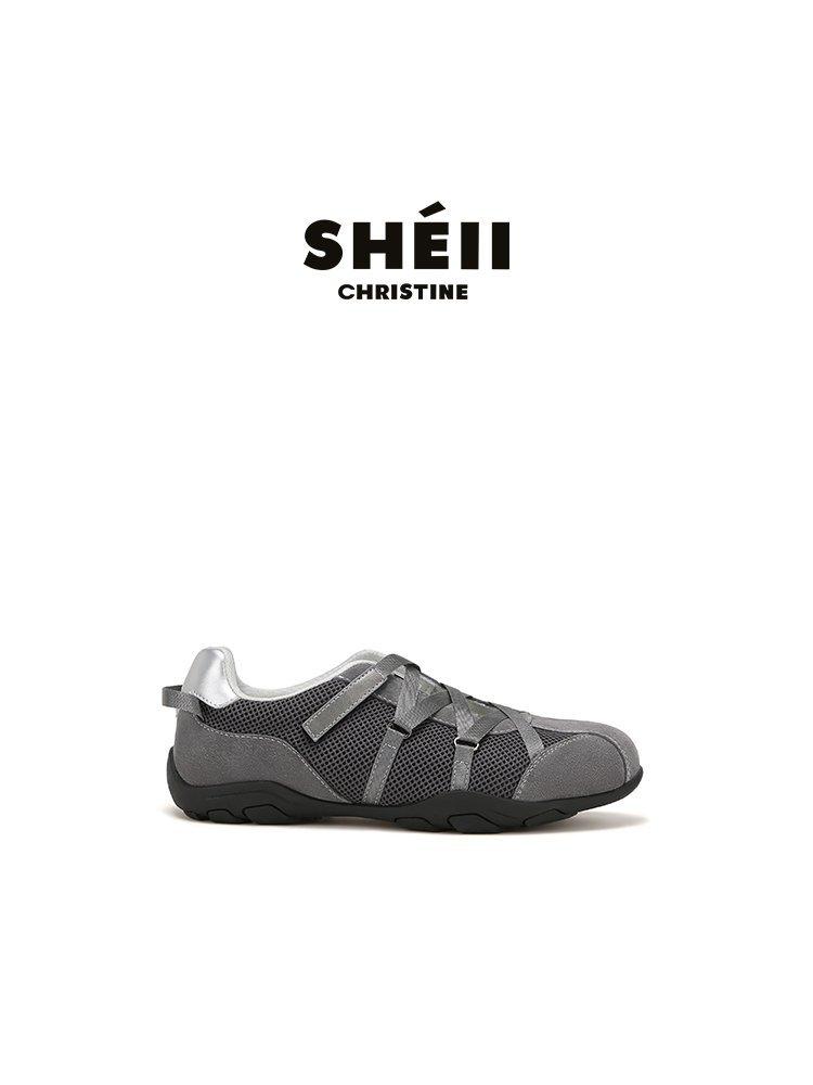 [Натуральная мягкая кожа толстая подошва] Корейский блогер~ Функциональные балетки Мэри Джейн с перекрестными ремешками, женская спортивная обувь