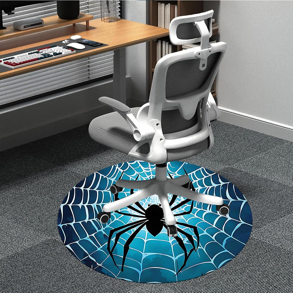 1PCSpider Web Office Round Area Rug, Mat Suitable For Office, Under Office Chairs Bedroom Living Room Home Decor, Room Deco