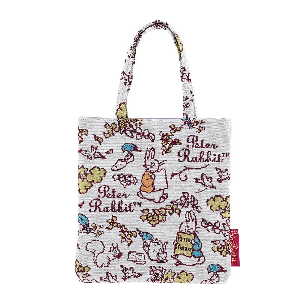 Marushin Mini Tote Bag Peter Rabbit Drawing Garden Jacquard Weave Thin 5705003700