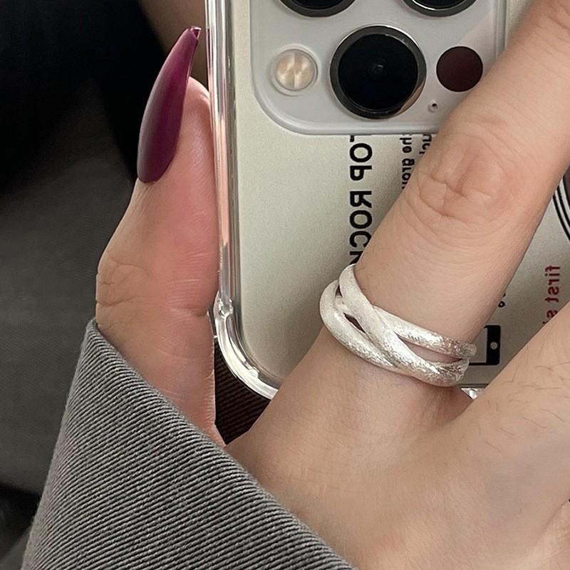 Серебряное кольцо 925 пробы, геометрическое, многослойное, с круглыми бусинами, женское, модное, панк, темперамент, гипоаллергенное, шарм, ювелирное изделие