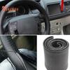 DIY искусственная кожа автомобильный чехол на руль с комплектом игольной нити