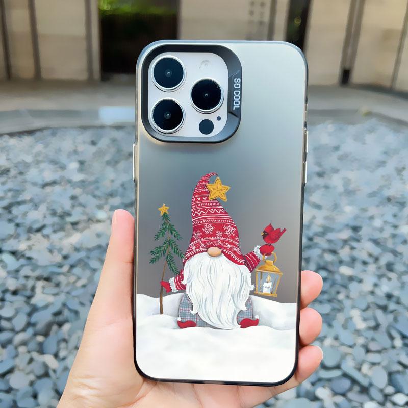 Новогодний Рождественский Чехол для Телефона Санта-Клаус для IPhone 16 15 Pro Max 14 13 12 11 Pro Max 13 Mini 15 14 Plus Милые Лазерные Задние Крышки