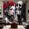 2 шт. HD Призрачный красный глаз Череп красота декоративная занавеска черный галстук цифровая печать занавеска украшение для дома стиль украшения