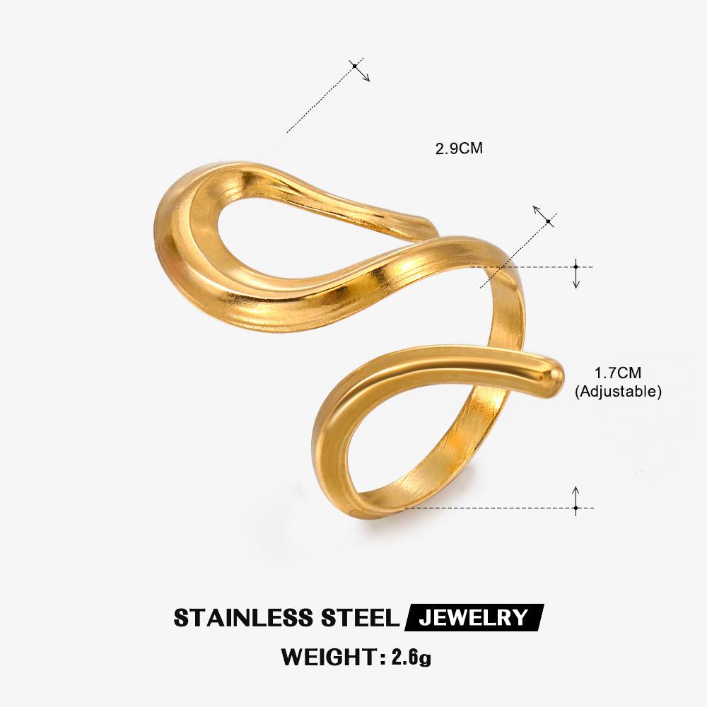 Stainless Steel Rings for Women Vintage Gold Color Never Fade Luxury Classic Rings Wedding Couple Rings Party Jewelry Gifts