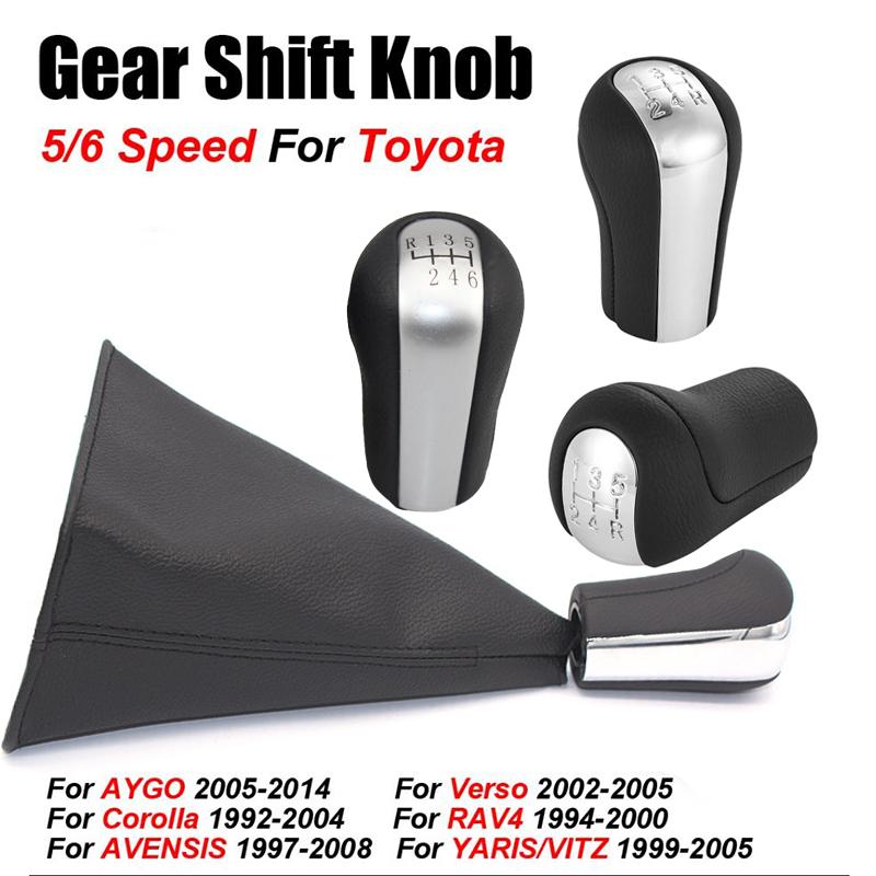5 6 скоростная ручка переключения передач рычаг переключения передач чехол для багажника Toyota Corolla 1998-2003 AYGO Verso RAV4 YARIS VITZ