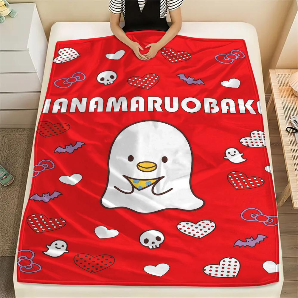 1 шт. Фланелевое одеяло Sanrio с милым принтом, Высококачественное, Для всех сезонов, Декор для дома, Тепло и комфорт, Идеально для рождественских подарков