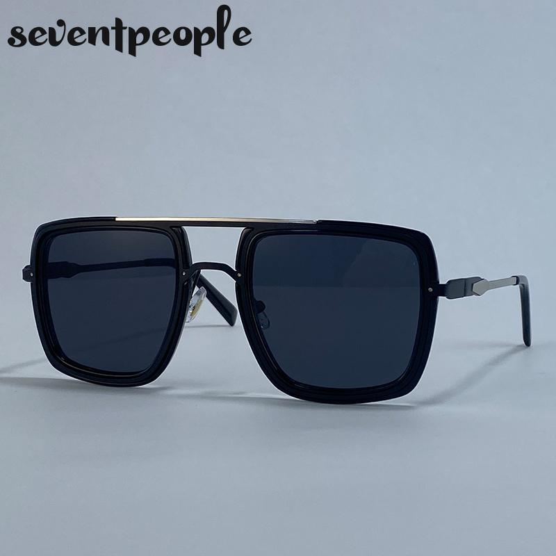 Стимпанк Квадратные Солнцезащитные Очки Оверсайз Мужские Роскошный Бренд Винтажные Металлические Уличные Солнцезащитные Очки Модные Шейды с Двойной Перекладиной Для Мужчин