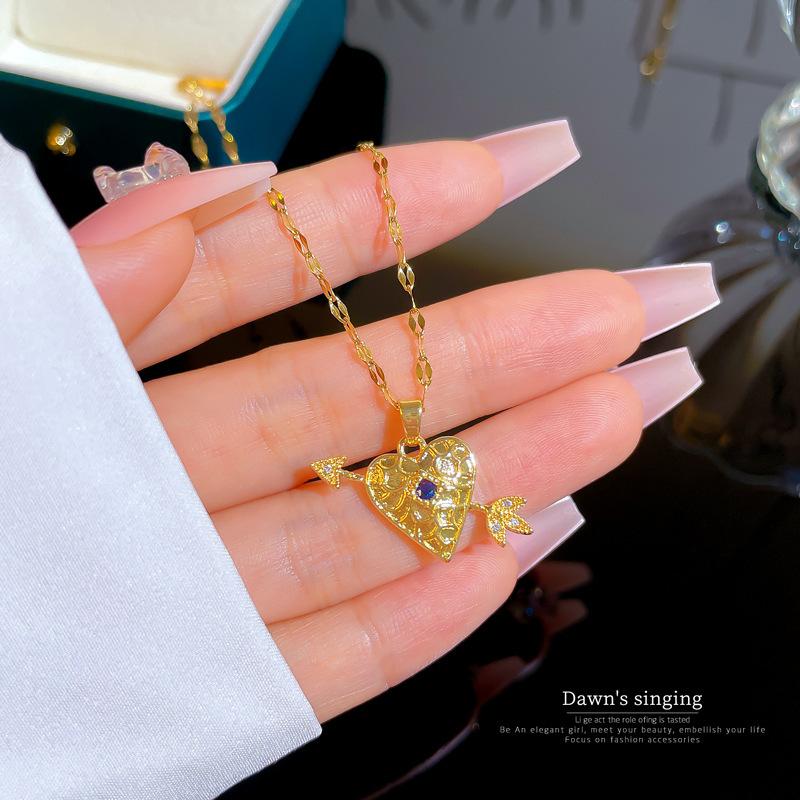 Геометрические Популярные Элементы Роскошное Банкетное Свадебное Ожерелье Женская Универсальная Цепочка на Ключицу Титановая Сталь