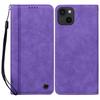 For iPhone 15 Case Lines Pattern Wallet Leather Phone Cover with Strap