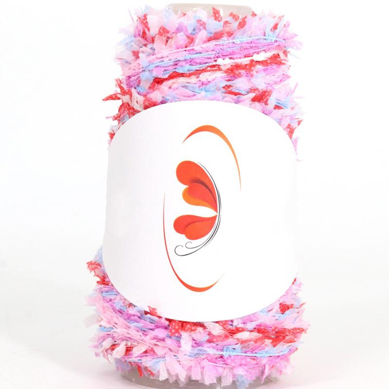 50G Rainbow Butterfly Paper Yarn Colorful Fancy Blend Partner Thread Hand Knitting Summer Baby Scarf Hat Doll Sweater Supplies